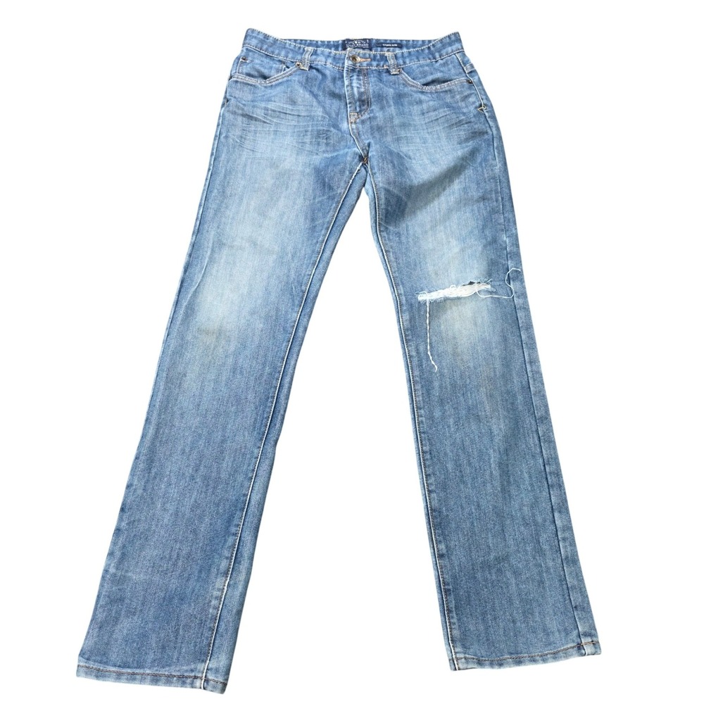 Lucky‎ Brand Cooper Slim Jeans Women's Size 18 Blue Medium Wash Distressed Denim